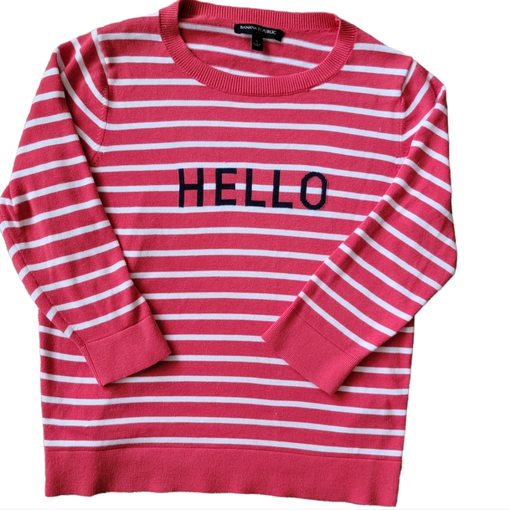 Banana Republic 3/4 Sleeve Nautical Summer Sweater - CUTE